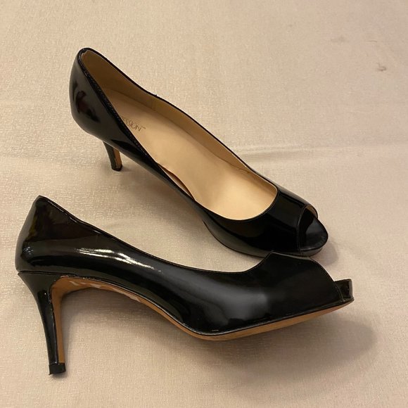 Black Patton Leather Heels - Picture 1 of 4